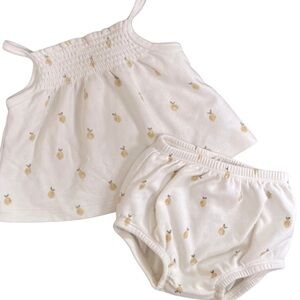 Quincy Mae Baby Smocked Tank and Bloomers Set- Lemons 6-12m